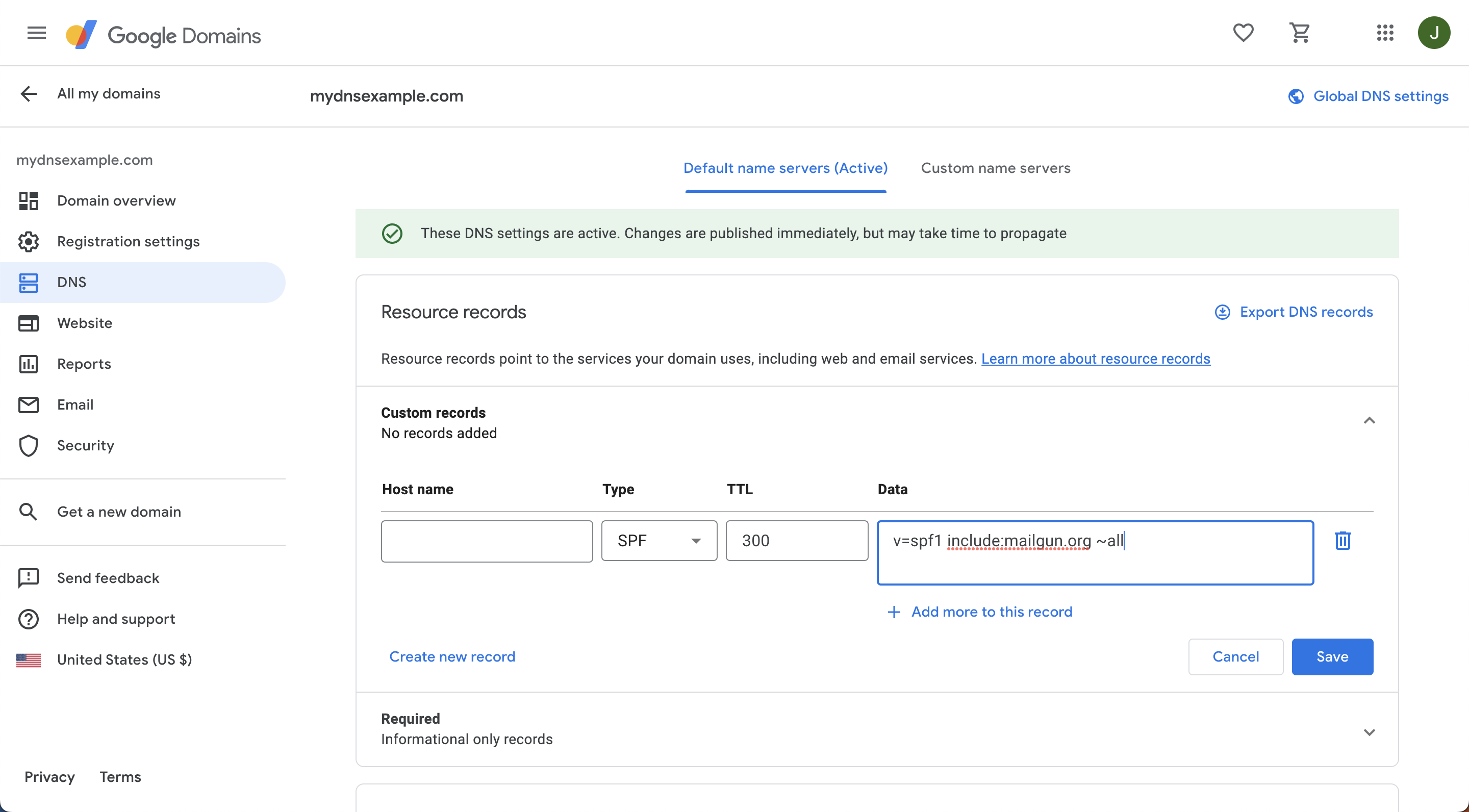 Google Domains DNS Setup Guide Mailgun Help Center