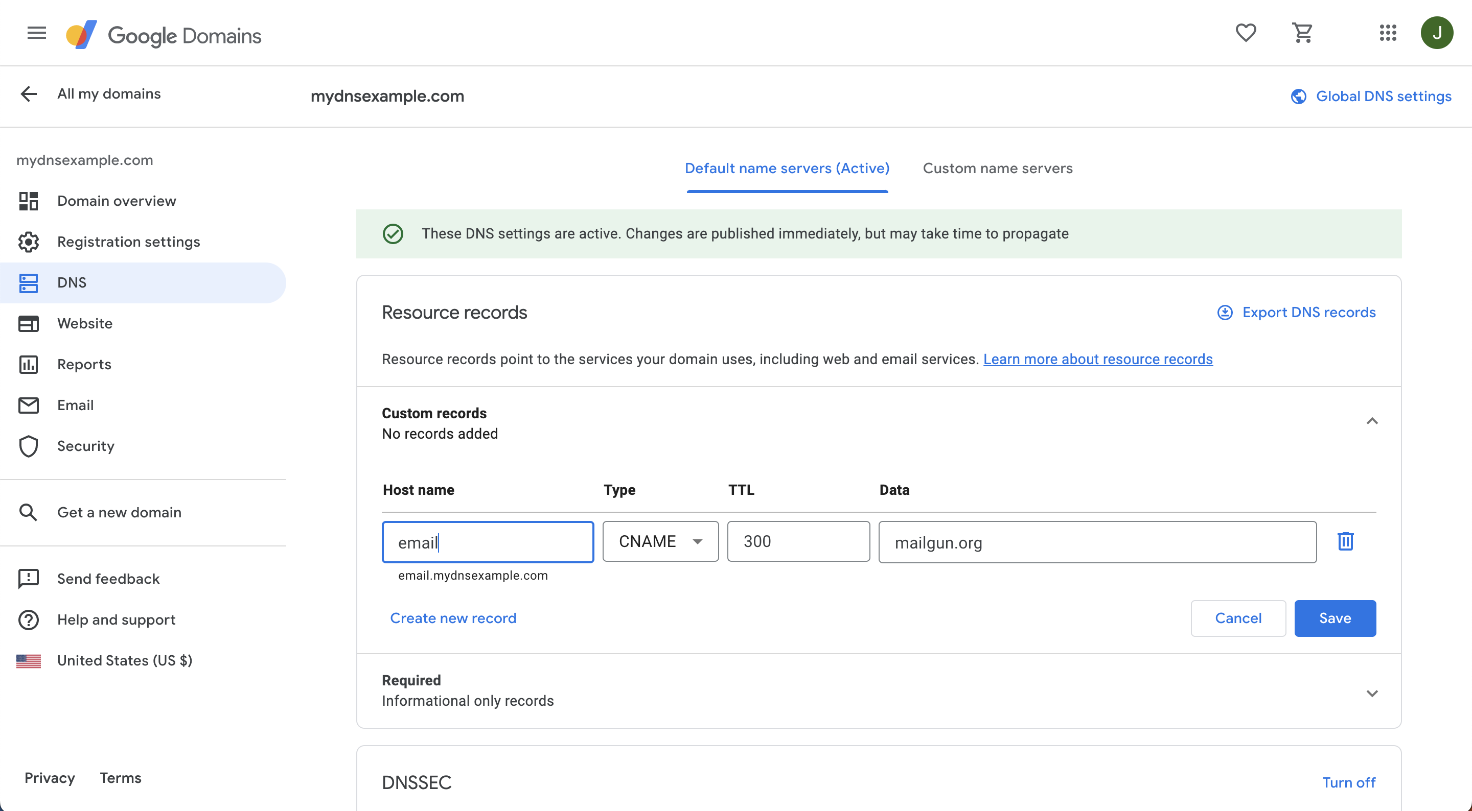Google Domains DNS Setup Guide Mailgun Help Center